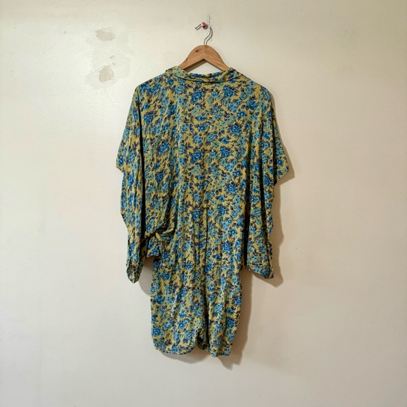 Novella Royale Romper Blue Rose Luna Floral Pattern Wide Sleeve Boho Small - Picture 6 of 7
